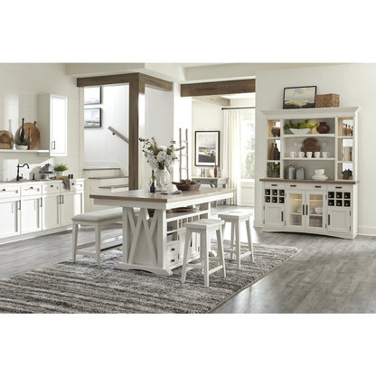 Modern Dining 72 In. Island Counter-Height Extendable Dining Table