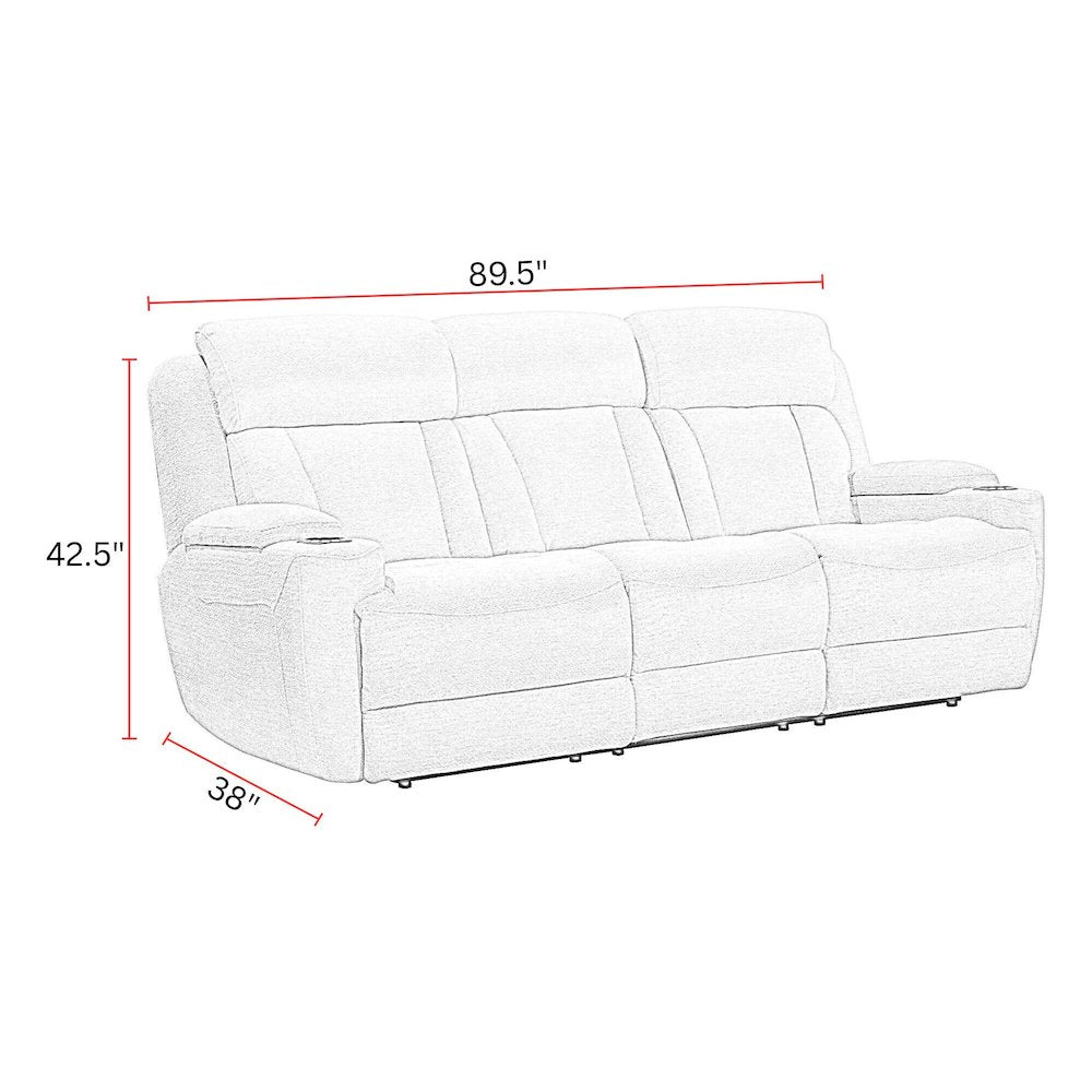 Dalton - Lucky Fawn Power Reclining Sofa and Two Recliners
