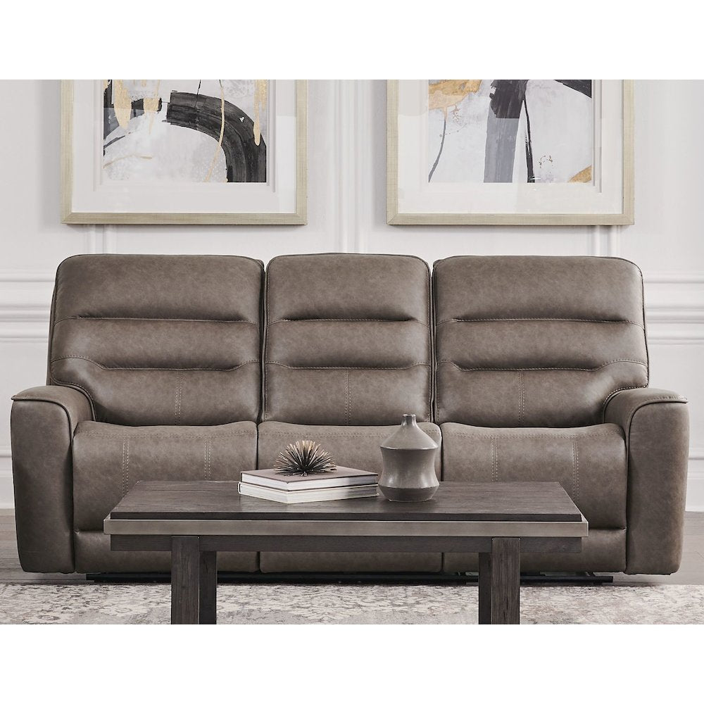 Lawson Sydney Brunette Zero Gravity Power Reclining Sofa and Loveseat