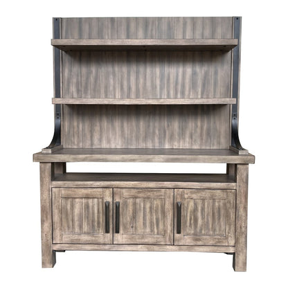 Dining Counter Table with 2 Sling Stools 2 X-Back Stools 1 Bench Buffet, Hutch
