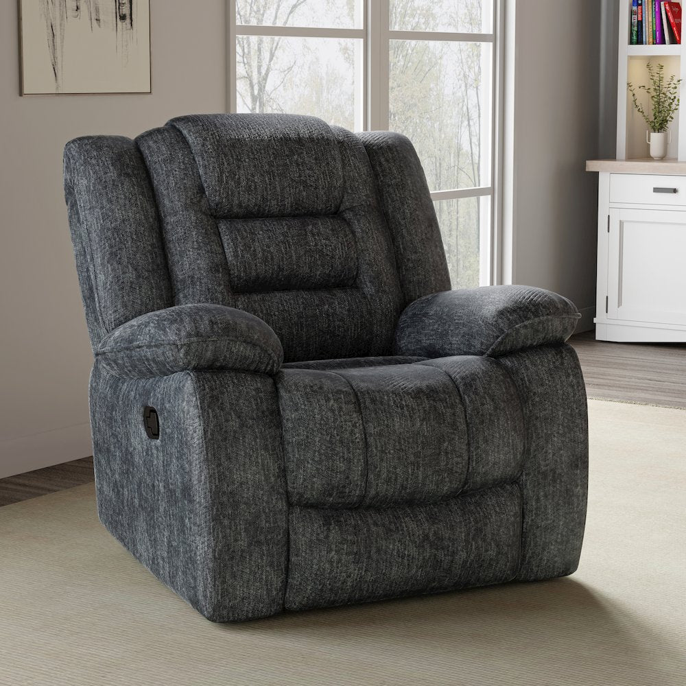 Bolton - Misty Storm Manual Glider Reclining Sofa Loveseat and Recliner