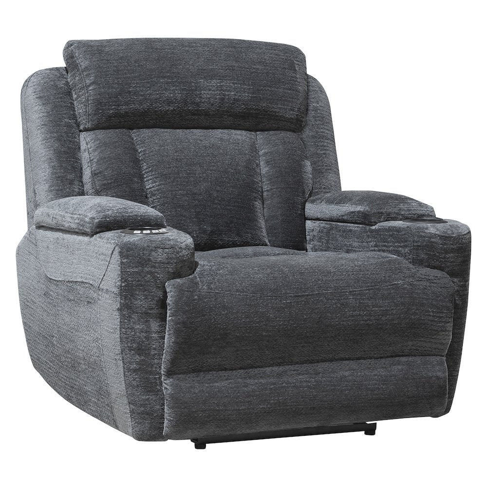 Dalton - Lucky Charcoal Power Reclining Sofa Loveseat and Recliner