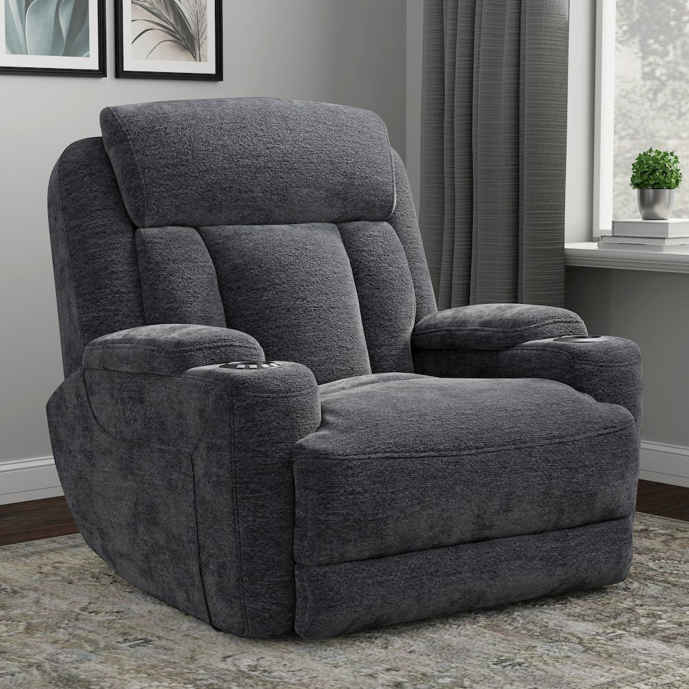 Dalton - Lucky Charcoal Power Reclining Sofa Loveseat and Recliner