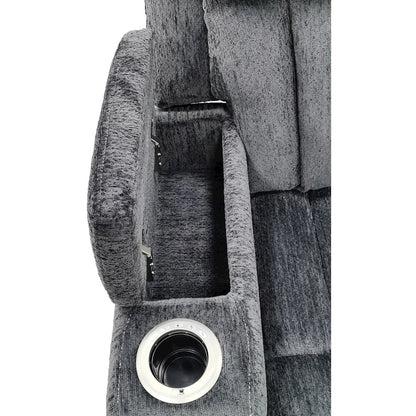 Dalton - Lucky Charcoal Power Reclining Sofa and Two Recliners