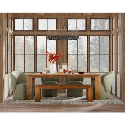 Downtown Dining 86 In. Rectangular Dining Table With 4 Upholstered Chairs