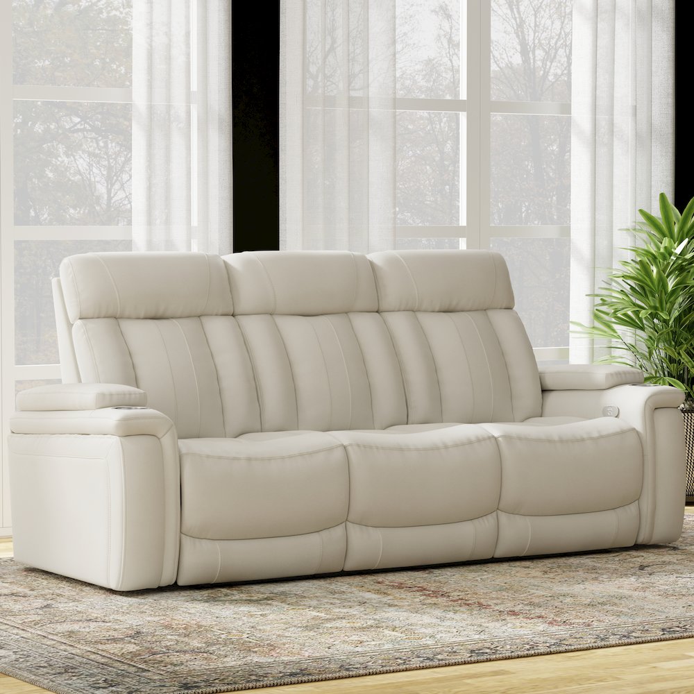 Royce - Fantom Ivory Power Reclining Sofa and Loveseat