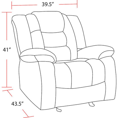 Bolton - Misty Storm Manual Glider Reclining Sofa Loveseat and Recliner