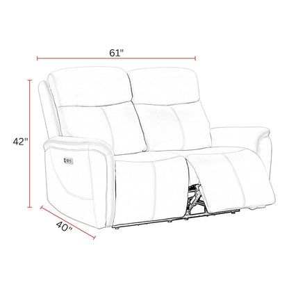 Cascade - Seamist Grey Power Reclining Sofa and Loveseat