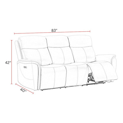 Cascade - Seamist Grey Power Reclining Sofa Loveseat and Recliner
