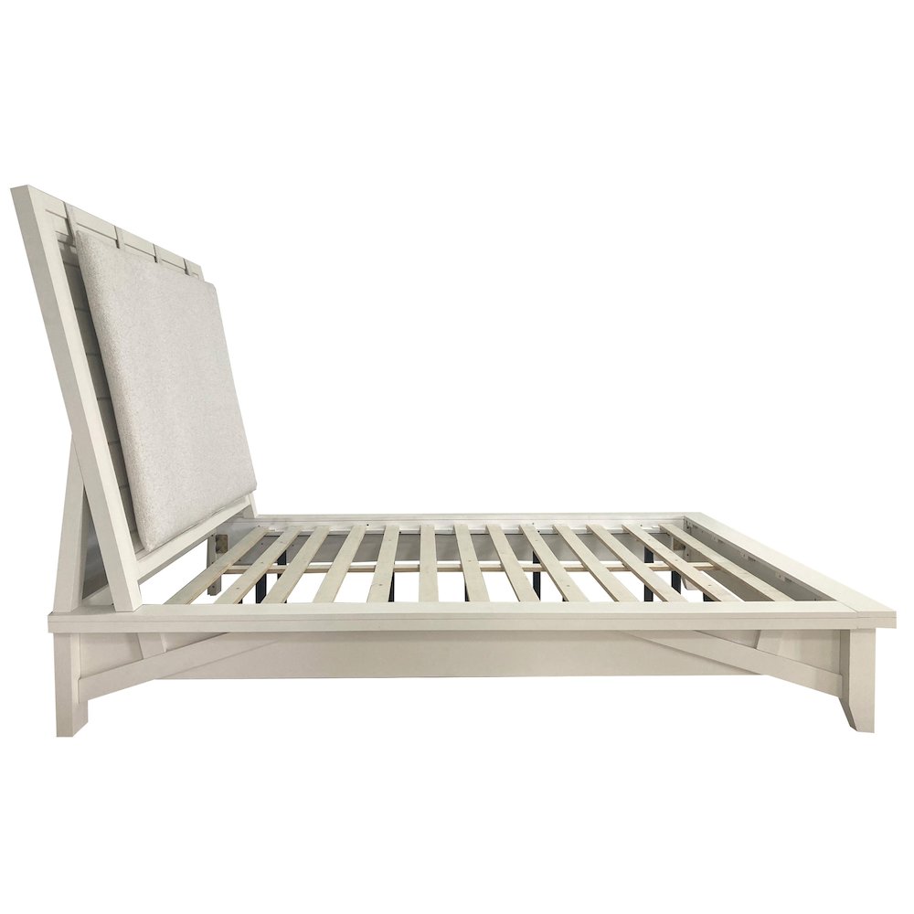 Modern Bedroom Queen Platform Bed 2 Nightstands and Dresser with Mirror