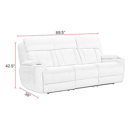 Dalton - Lucky Charcoal Power Reclining Sofa Loveseat and Recliner