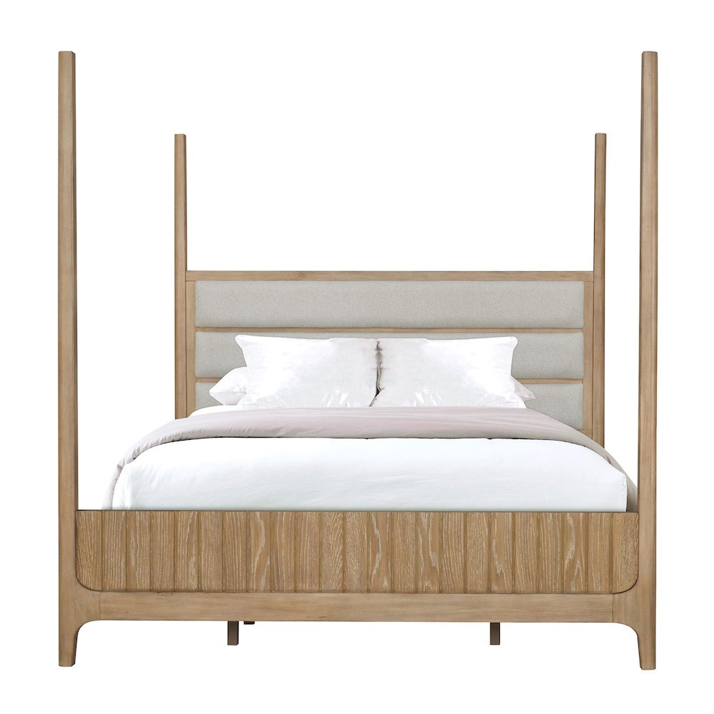 Bedroom Queen Poster Bed 2 Nightstands and Dresser with Mirror