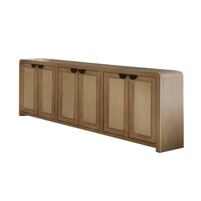 Brown Under TV Cabinet Base Cabinet with Display Doors and Storage