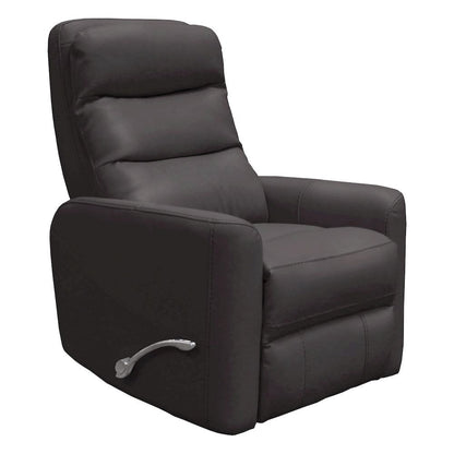 Chocolate Swivel Recliner Chair with Glider Base and Soft Fabric Comfort