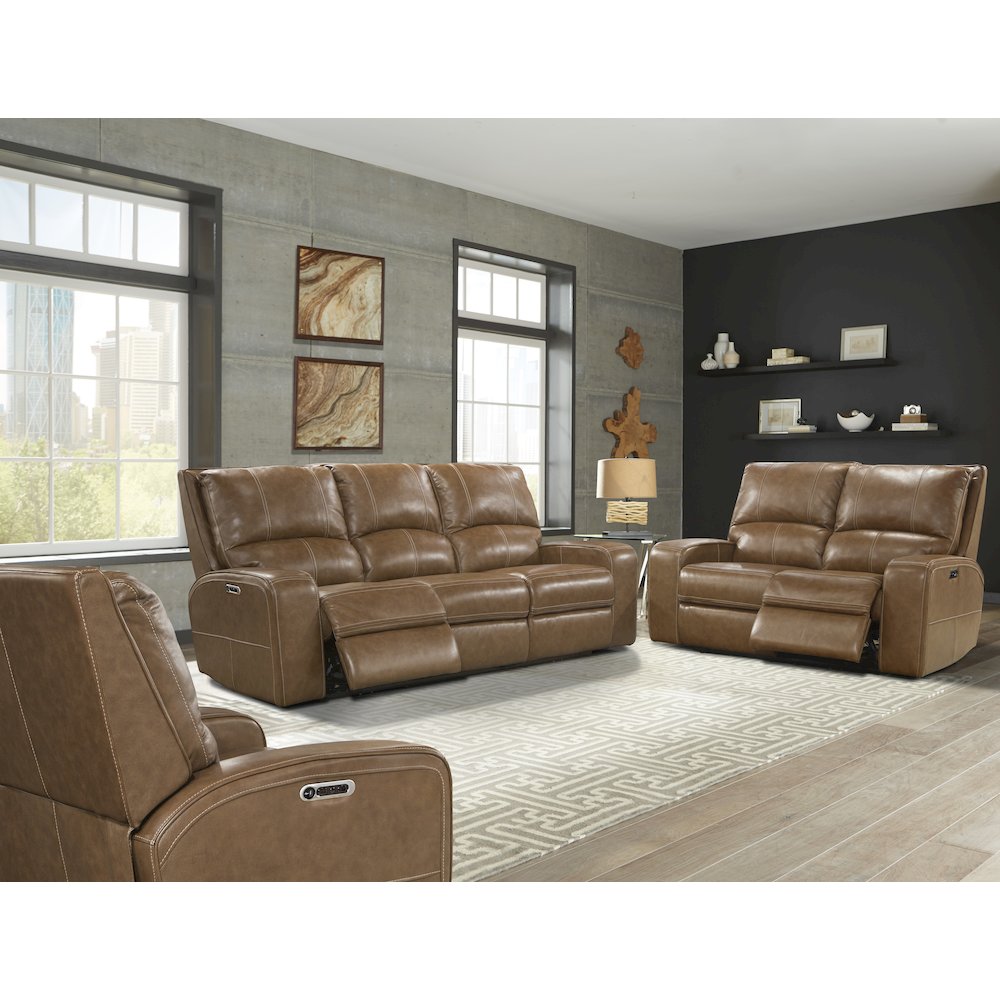 Swift - Bourbon Power Reclining Sofa Loveseat and Recliner