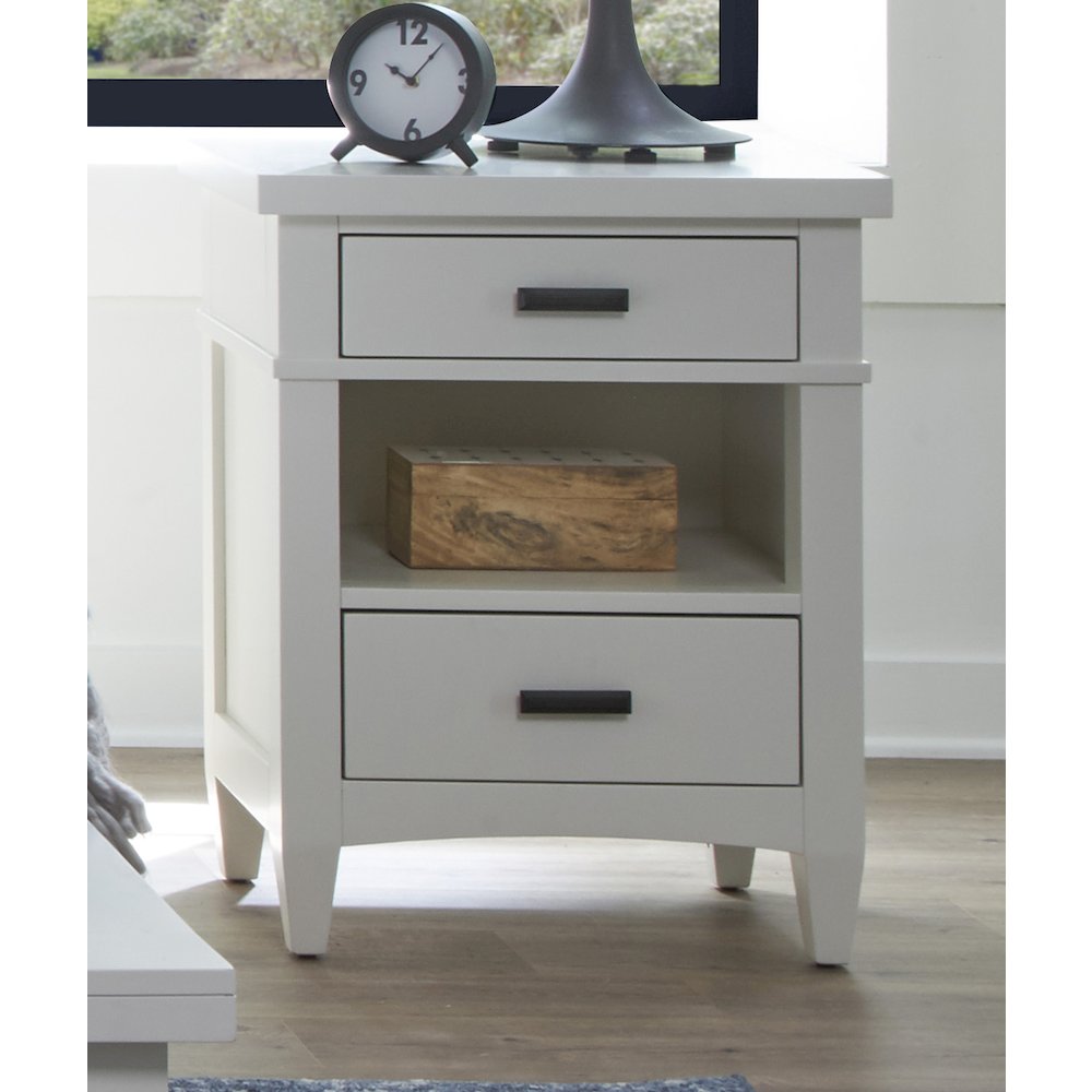 Modern Bedroom King Shelter Bed with 2 Nightstands and Dresser with Mirror