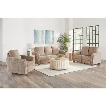 Morehead - Biscotti Power Reclining Sofa Loveseat and Recliner