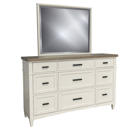 Modern Bedroom King Shelter Bed with 2 Nightstands and Dresser with Mirror