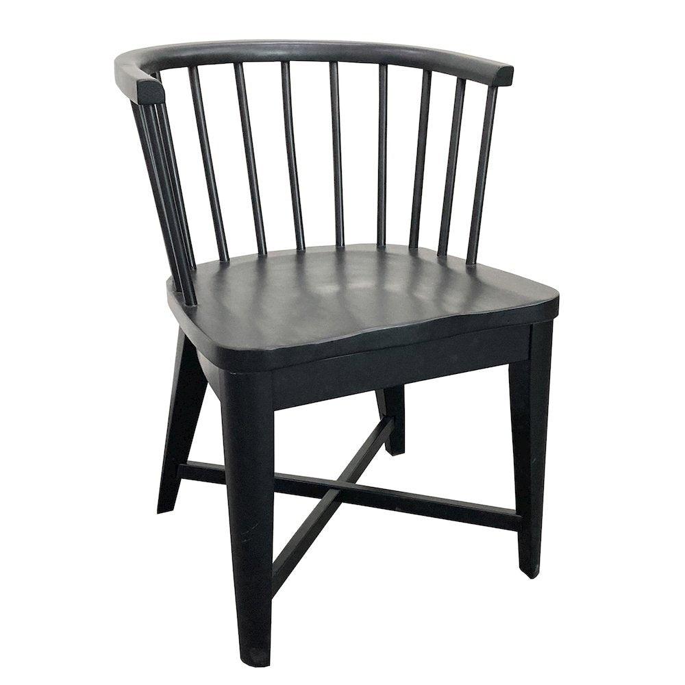 Modern Dining 48-66" Round Dining Table and 4 Black Barrel Chairs