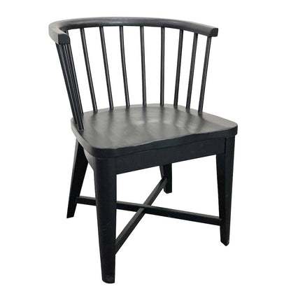 Modern Dining 48-66" Round Dining Table and 4 Black Barrel Chairs