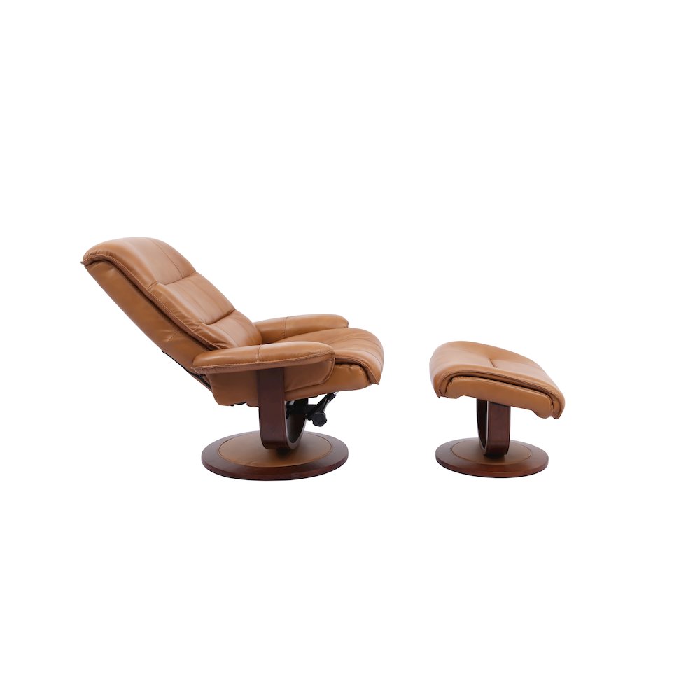 Knight - Butterscotch Manual Reclining Swivel Chair and Ottoman