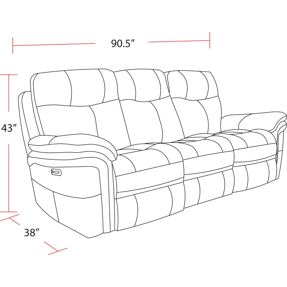 Mason - Charcoal Power Reclining Sofa