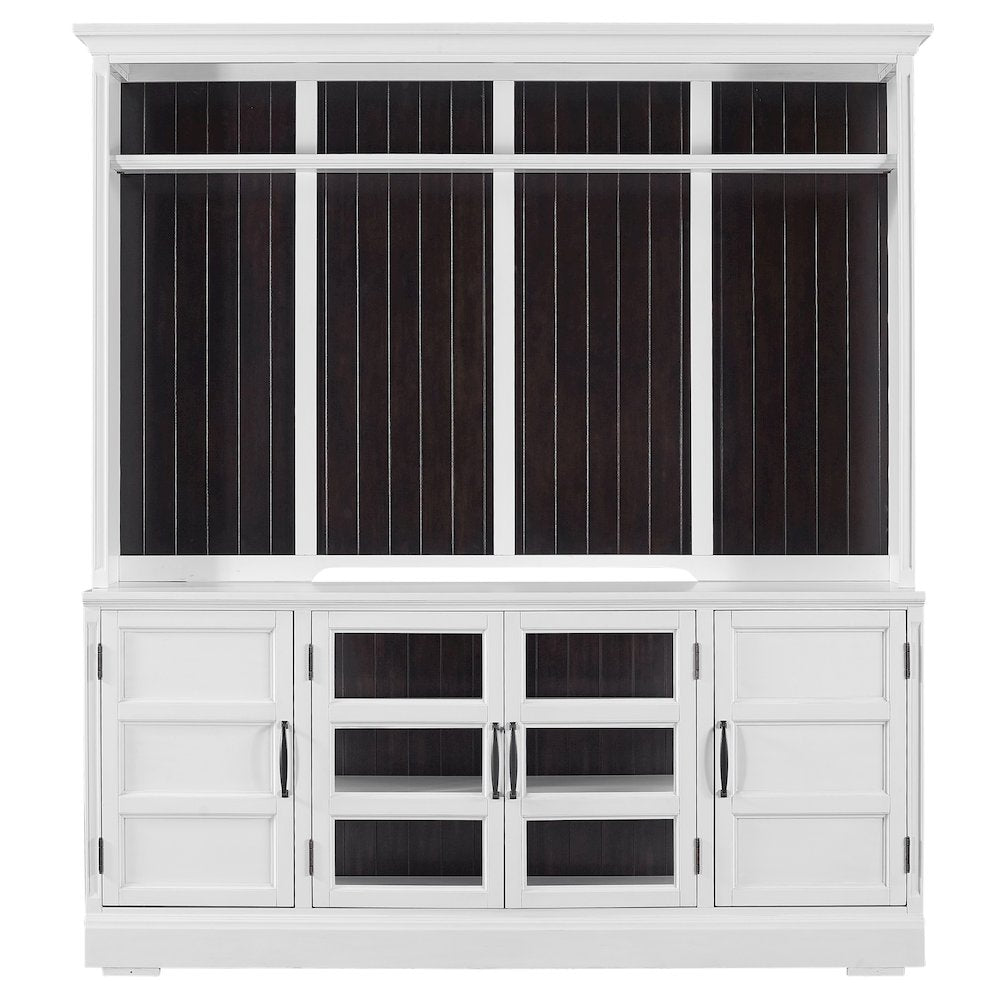 Shoreham - Effortless White 76 In. TV Console with Hutch
