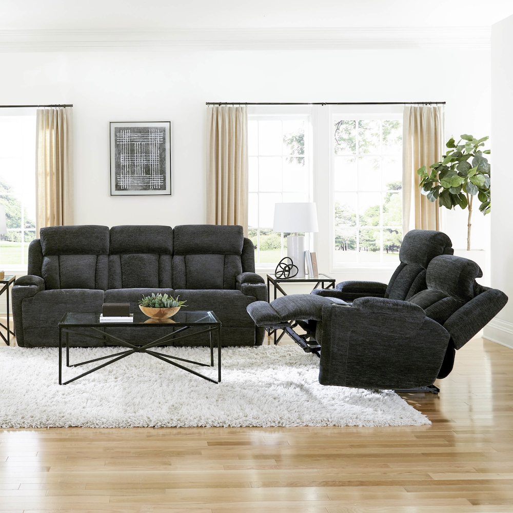 Dalton - Lucky Charcoal Power Reclining Loveseat