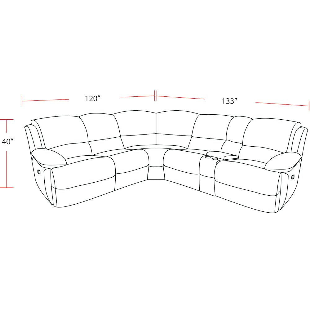 6 Piece Modular Power Reclining Sectional with Power Adjustable Headrests