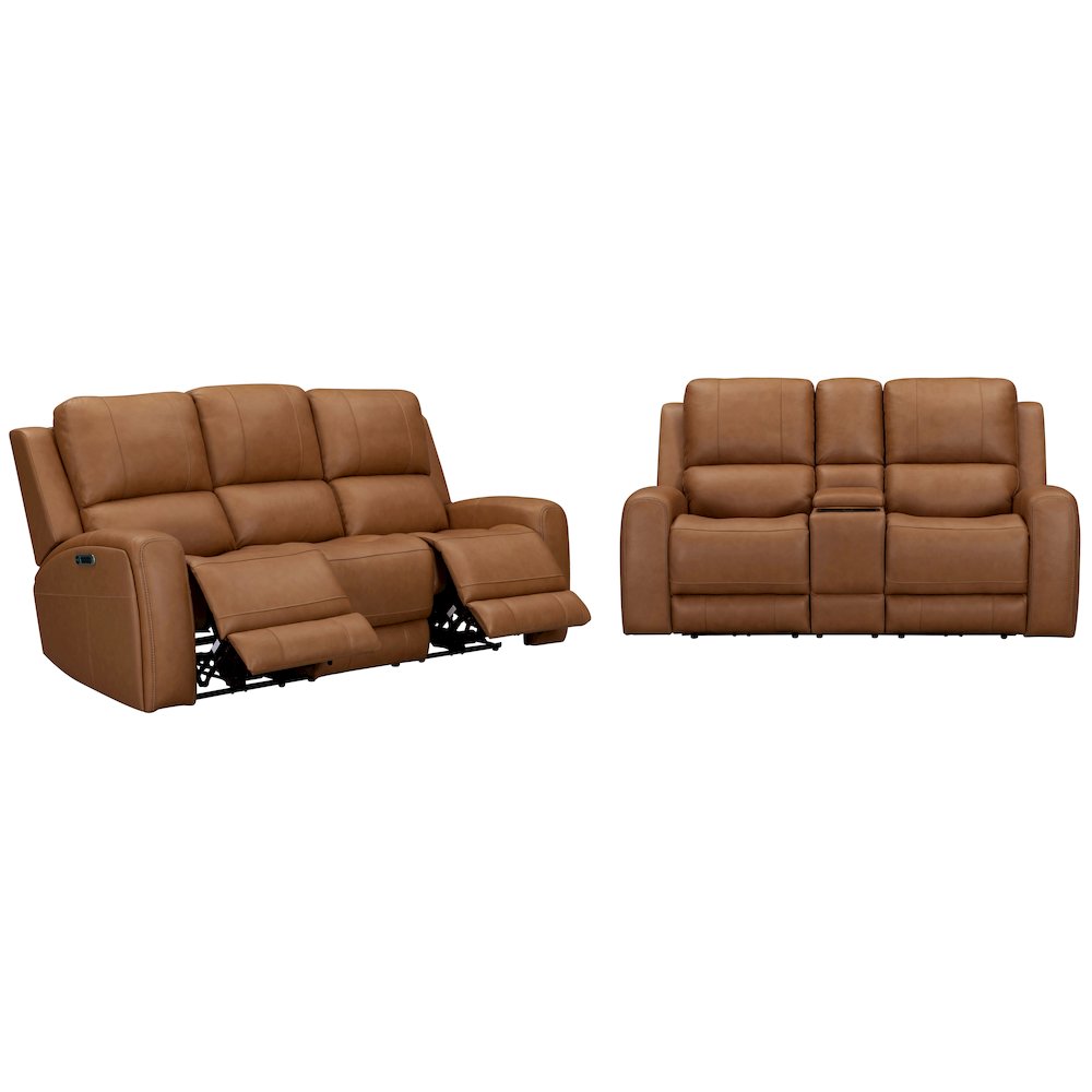 Belmont Lyric Caramel Zero Gravity Power Reclining Sofa and Loveseat