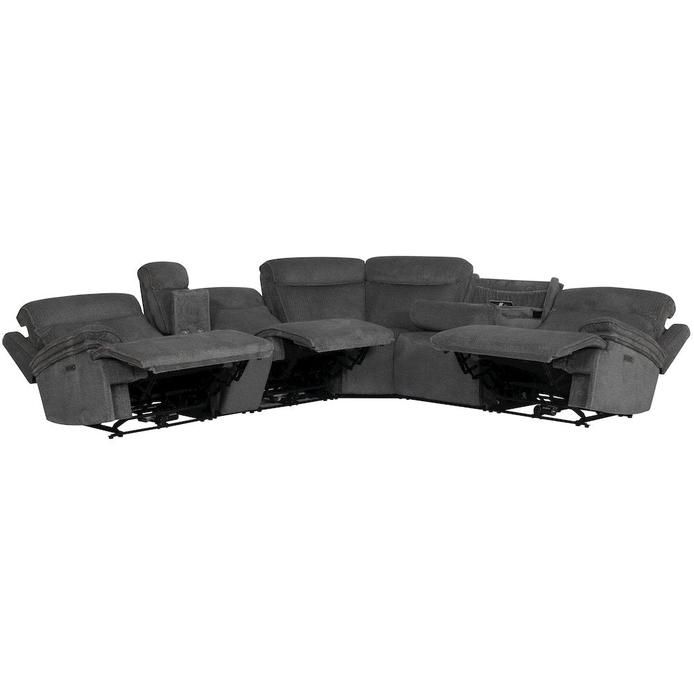 Alpine - Airy Midnight 6 Piece Zero Gravity Power Reclining Sectional