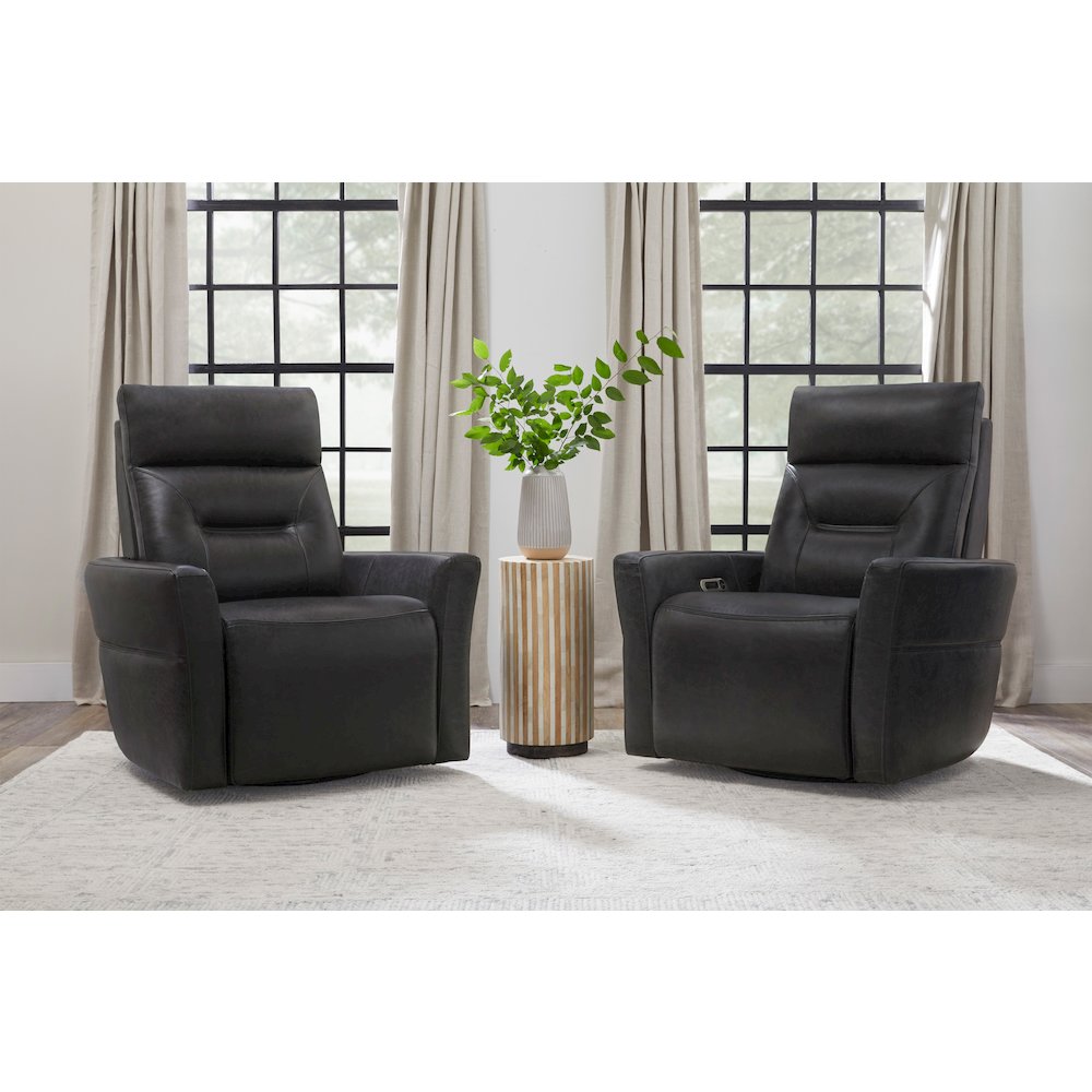 Remmington - Vintage Slate Power Swivel Glider Recliner P2 Two Pack