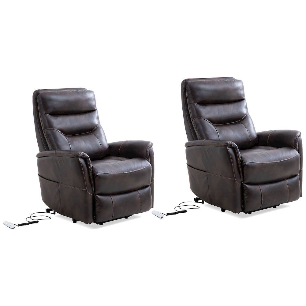 Gemini - Truffle Power Lift Recliner with Articulating Headrest Two Pack
