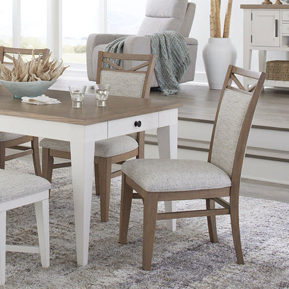 Modern Dining Extendable Trestle Table with 8 Upholstered Chairs