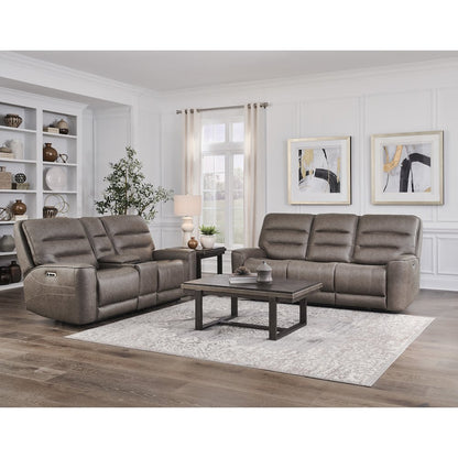 Lawson Sydney Brunette Power Zero Gravity Tilt Console Loveseat P2