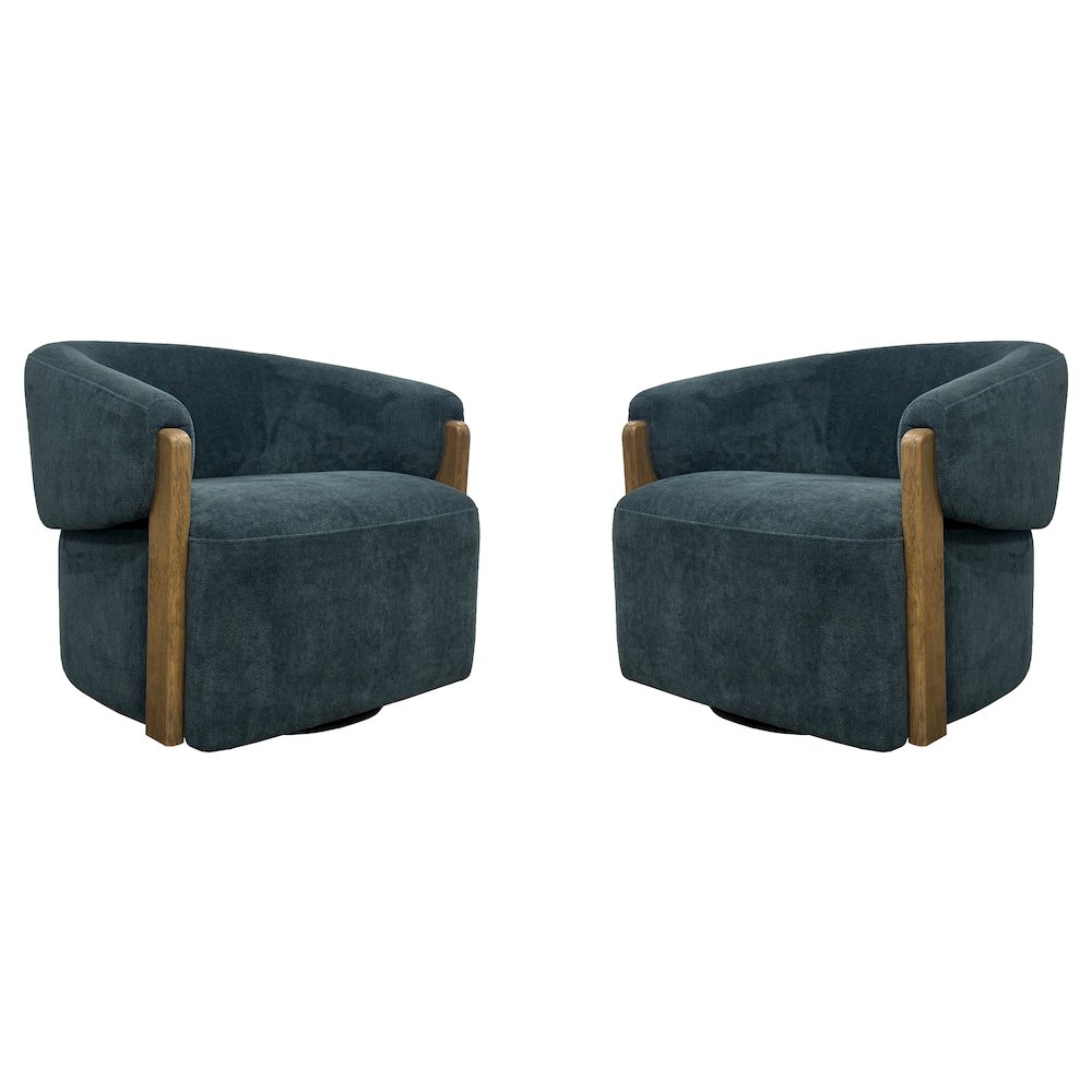 Finley - Island Teal Swivel Accent Chair Two Pack