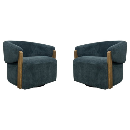 Finley - Island Teal Swivel Accent Chair Two Pack