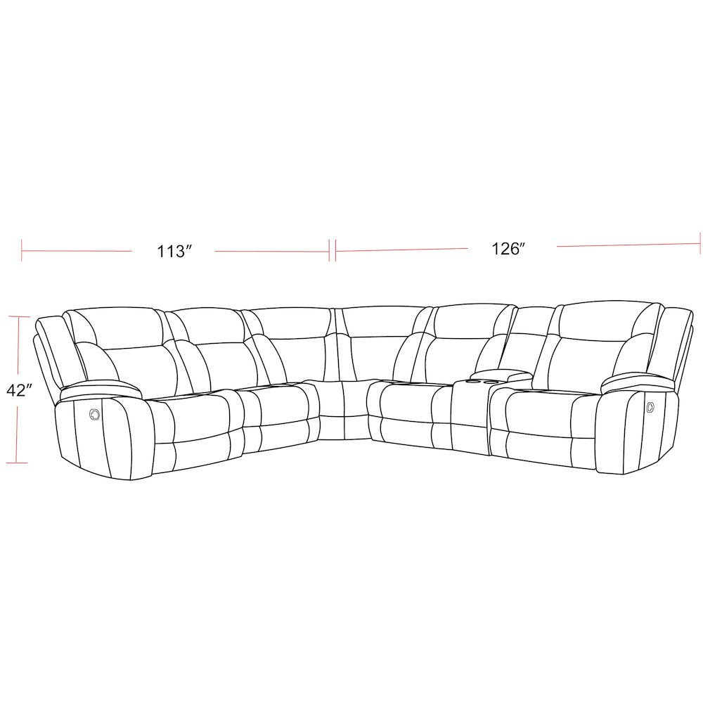 Desert Taupe 6 Piece Modular Reclining Sectional and Entertainment Console