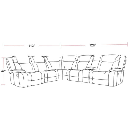 Desert Taupe 6 Piece Modular Reclining Sectional and Entertainment Console