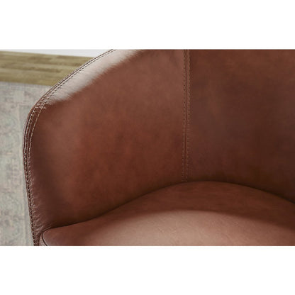 Barolo - Vintage Whiskey 100% Italian Leather Swivel Club Chair Two Pack