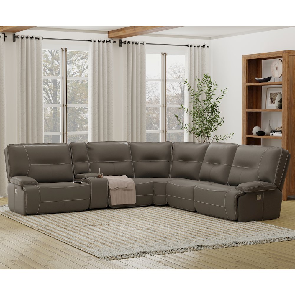 6 Piece Modular Power Reclining Sectional with Power Adjustable Headrests