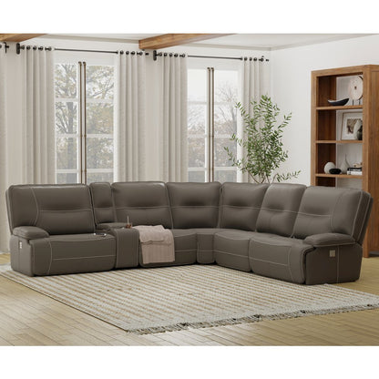 6 Piece Modular Power Reclining Sectional with Power Adjustable Headrests