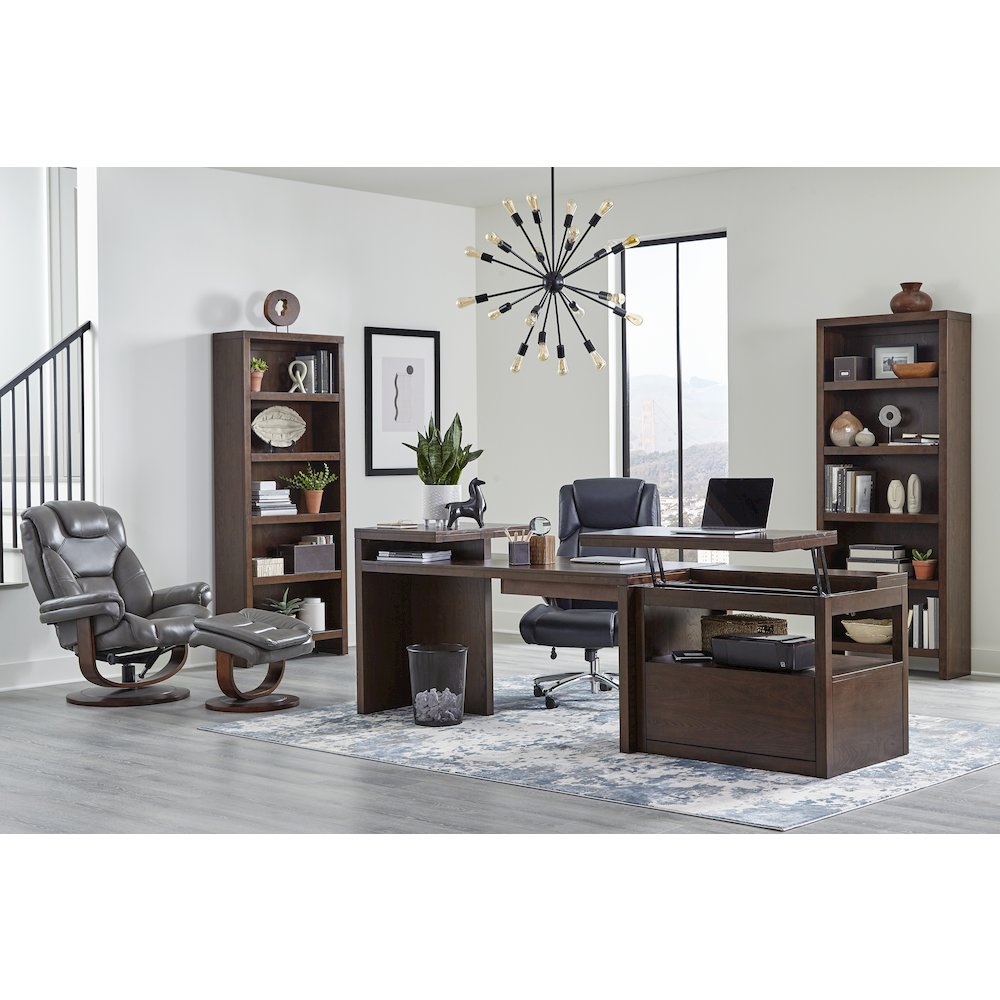 Monarch - Ice Manual Reclining Swivel Chair and Ottoman