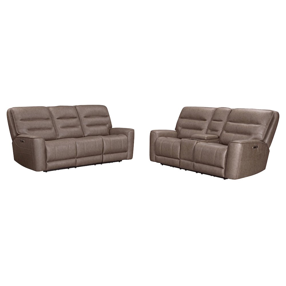 Lawson Sydney Brunette Zero Gravity Power Reclining Sofa and Loveseat