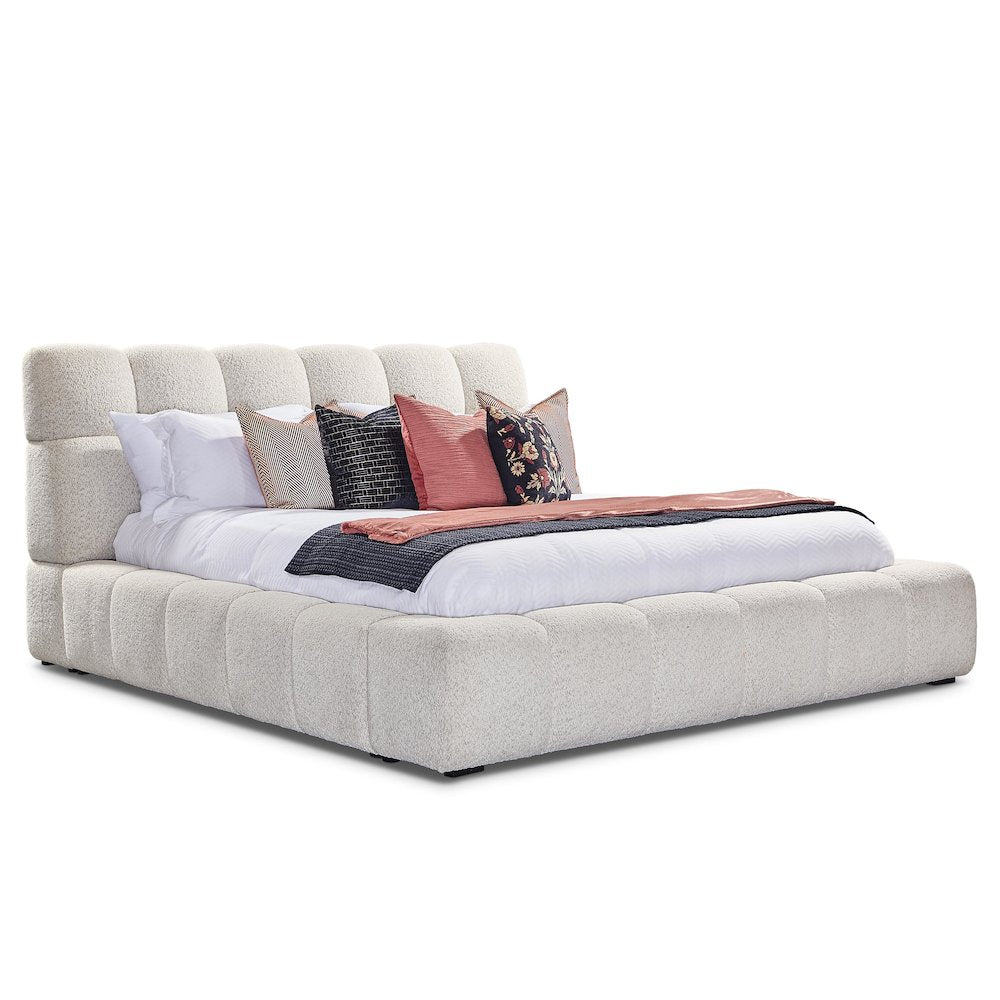 - Fluffy River Rock Queen Upholstered Bed