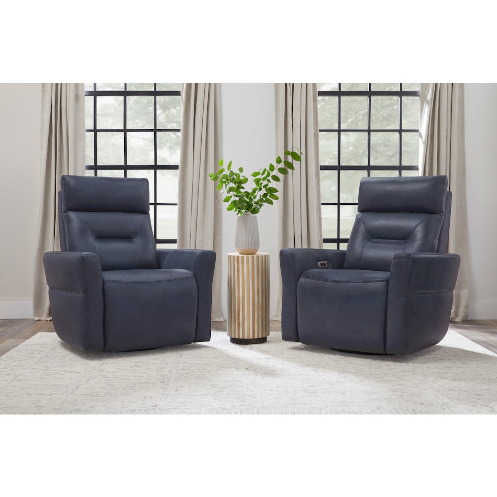 Remmington - Vintage Navy Power Swivel Glider Recliner P2 Two Pack