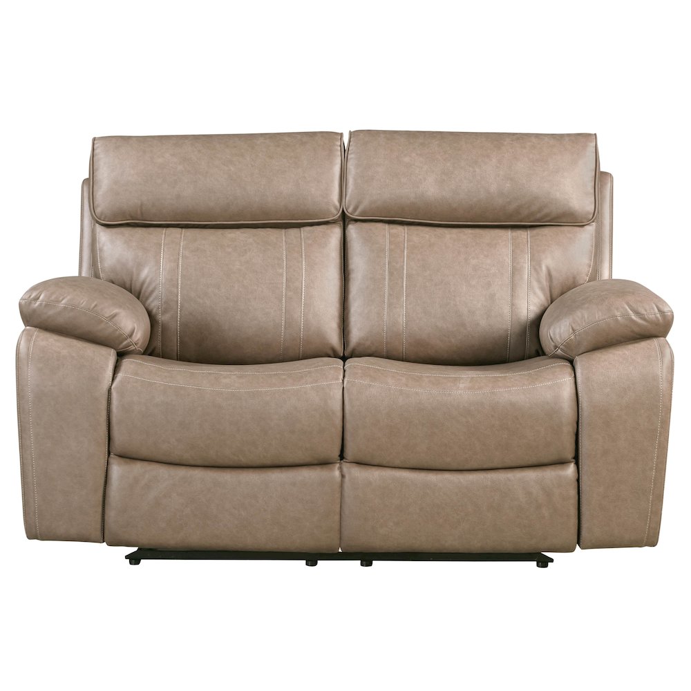Theon Stokes Toffee Reclining Loveseat