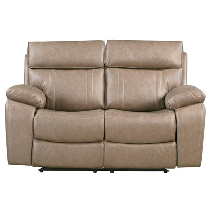 Theon Stokes Toffee Reclining Loveseat