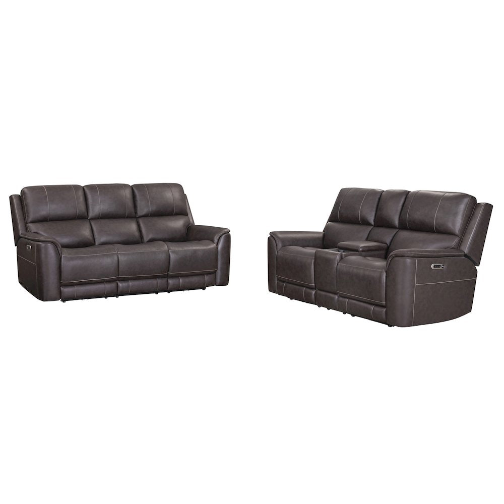 Easton Steamboat Brown Zero Gravity Power Reclining Sofa and Loveseat