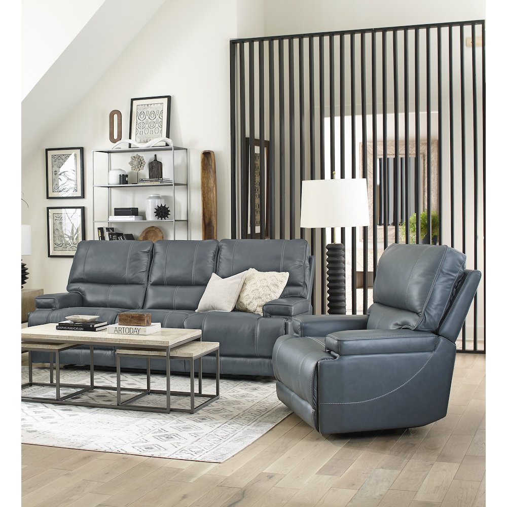 Whitman - Verona Azure - Powered By Freemotion Power Reclining Sofa and Recliner